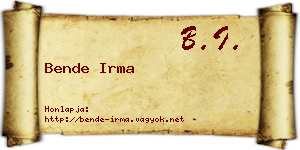 Bende Irma névjegykártya